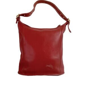 Coach Red Leather Slim Duffle Bag